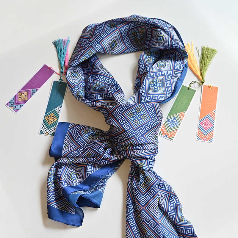 广西壮族民族文创礼品饰品 壮锦纹路围巾 商务礼物记念品丝巾方巾