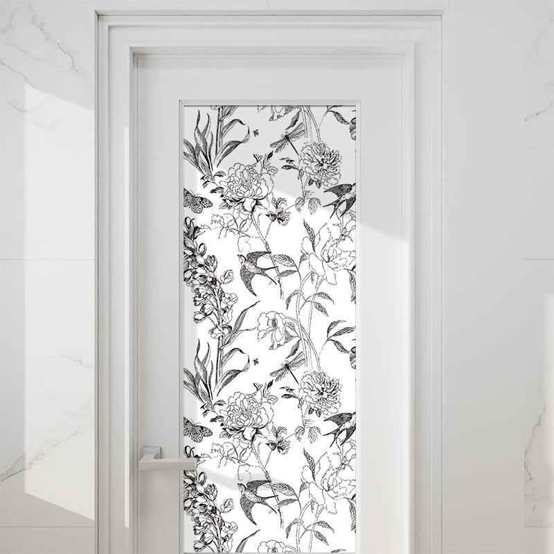 浴室门贴纸防走光不透影自粘卫生间推拉门防撞厕所防窥翻新贴膜