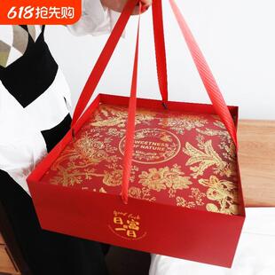 水果包装盒礼盒中式国风手提国潮复古红色高档烫金通用礼品盒