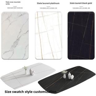 石板定制加工台面餐桌咖啡桌雪山白色劳伦斯金条台面鞋柜面板大理