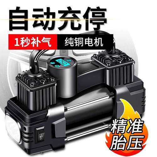 德国进口车载充气泵便携式双缸高压打气泵车用轮胎大功率电动车多