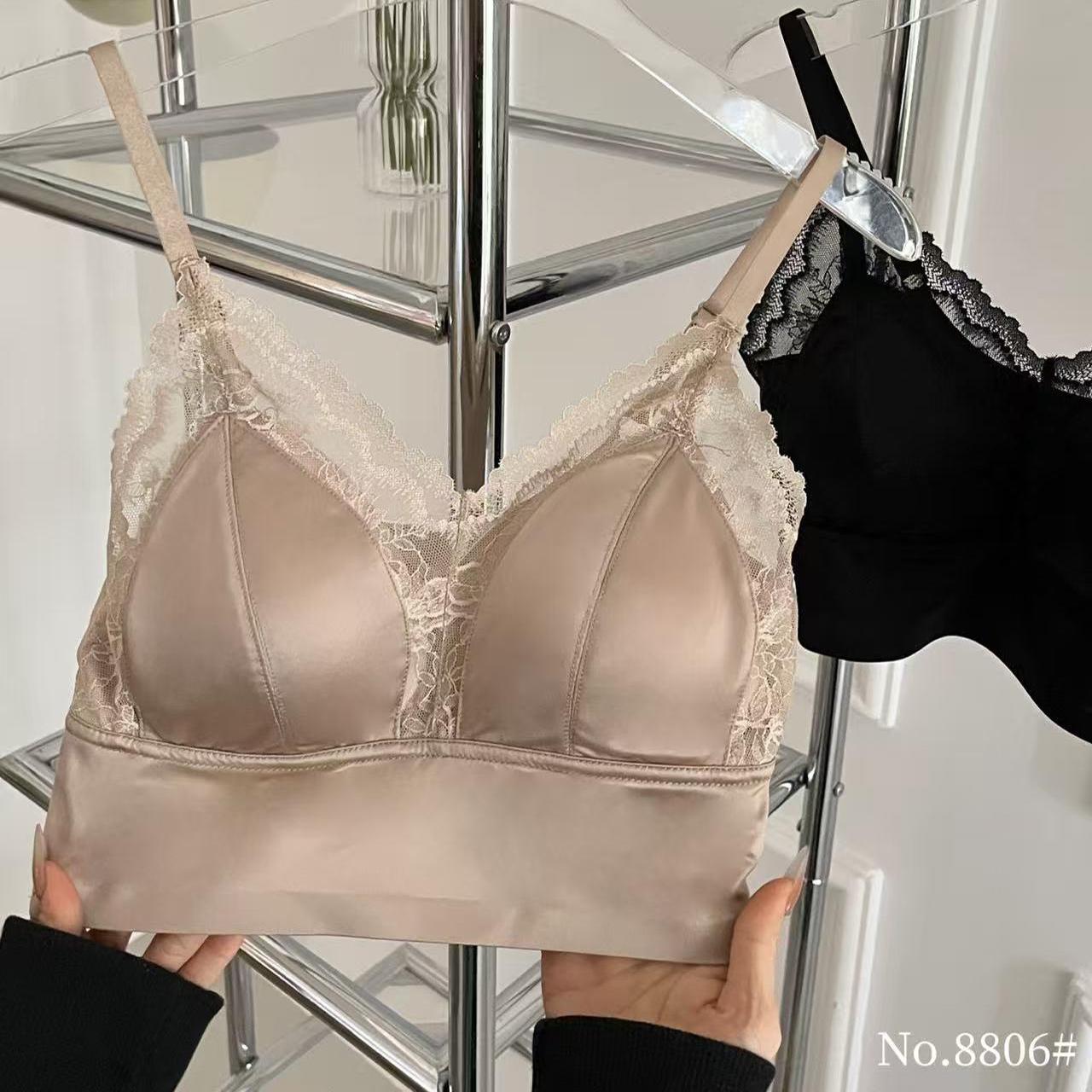 法式蕾丝吊带背心女夏季无痕无钢圈美背防走光文胸罩裹胸运动内衣