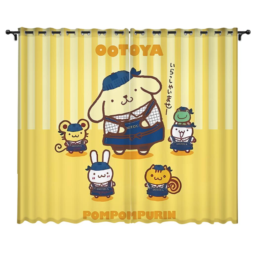 卡通布丁狗定制窗帘全遮光儿童房间女孩卧室飘窗可爱免打孔隔断布