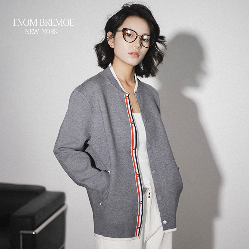 TB男女同款圆领长袖男士针织衫