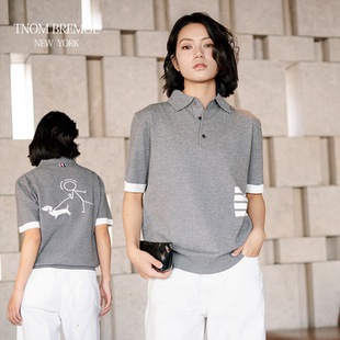 BREMOE 新款 TNOM TB夏季 人牵狗POLO领极简百搭学院风 短袖 男女同款