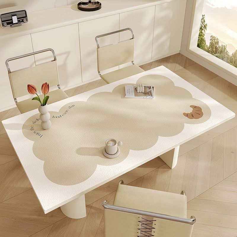 小清新家用长条皮革桌布防v水防油可擦免洗桌垫碗筷隔热防烫餐桌