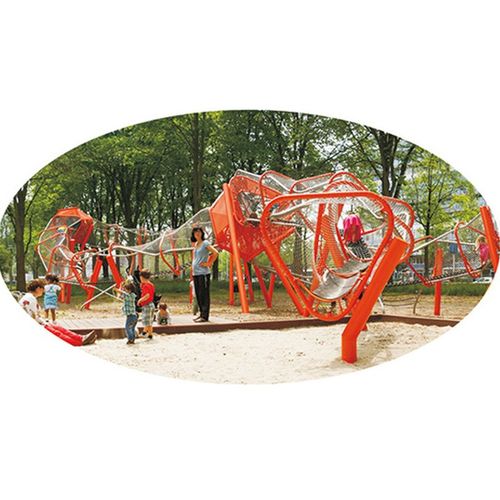 户外爬网体能训练攀爬网绳网游乐设施大型非标网绳钻.洞组合滑梯