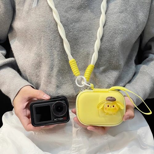 网红布丁狗适用影石360AcePro2相机收纳包大疆Action3/4/5pro/6女