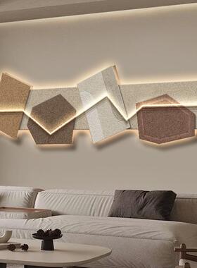 侘寂风客厅装饰画抽象意式极简沙发背景墙挂画2025新款床头壁画灯