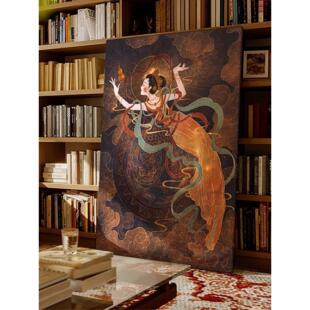 客厅装饰画敦煌飞天新中国风古色古香挂画壁龛艺术抽象人物高端壁
