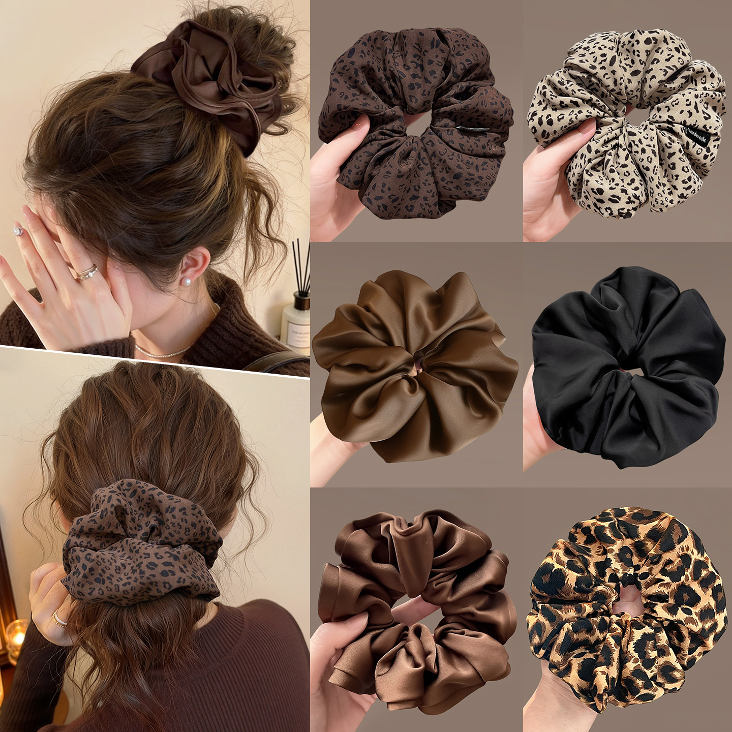 秋冬复古豹纹超大肠发圈女2026新款高级感超大扎发丸子头发绳发饰,饰品/流行首饰/时尚饰品新,发饰,淘宝优惠券,粉丝福利购,淘宝优惠卷