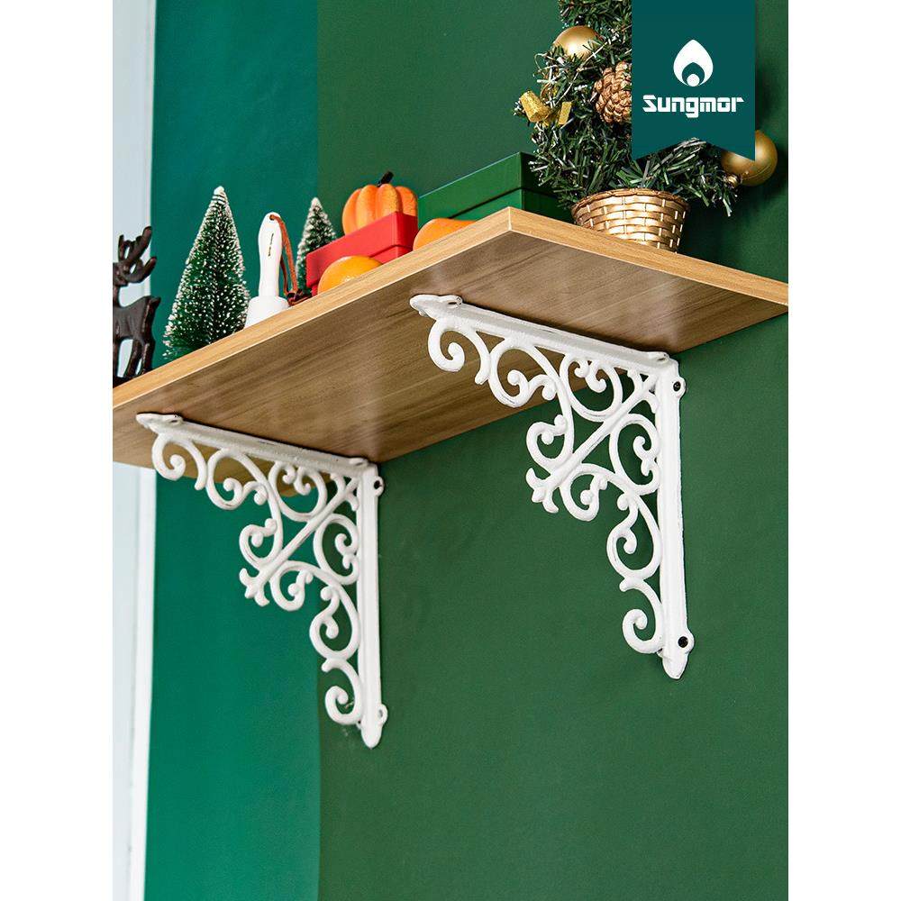 Sungmor铸铁直角支架墙上承重置物支撑架固定托架层板装饰三角架