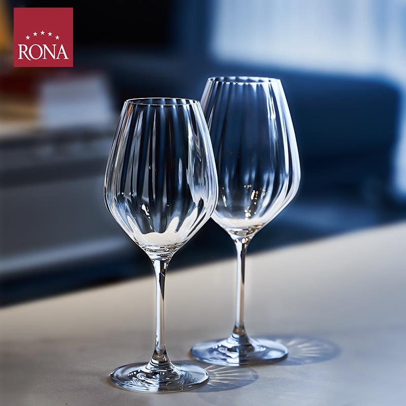 RONA洛娜欧洲进口棱镜葡萄高脚杯红酒杯家用高档水晶玻璃香槟杯子