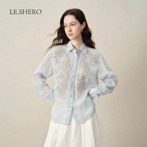 LE.SHERO优雅通勤苎麻长袖衬衫
