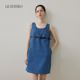 LE.SHERO时尚 裙子配腰带 简约通勤无袖 百搭系带短款 连衣裙女夏季