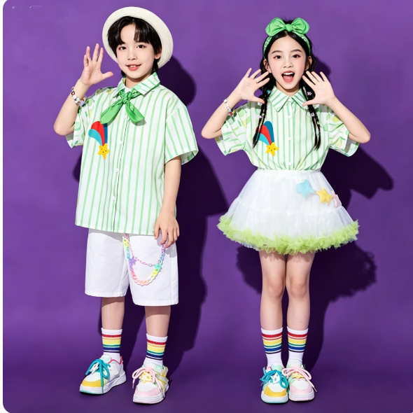 六一儿童演出服小学生运动会啦啦操班服上春山合唱服水果衬衫纱裙
