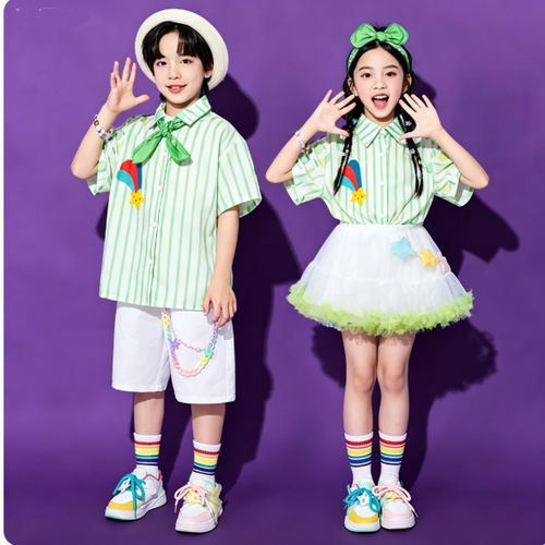 六一儿童演出服小学生运动会啦啦操班服上春山合唱服水果衬衫纱裙