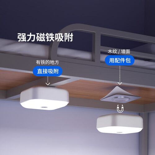 宿舍充电台灯学h生护眼阅读学习专用磁吸灯寝室床头书桌无线吸顶