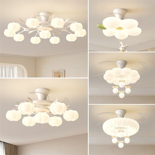 客厅隐形风扇灯2025新款餐厅吸顶吊扇灯一体O式静音大风力全屋套