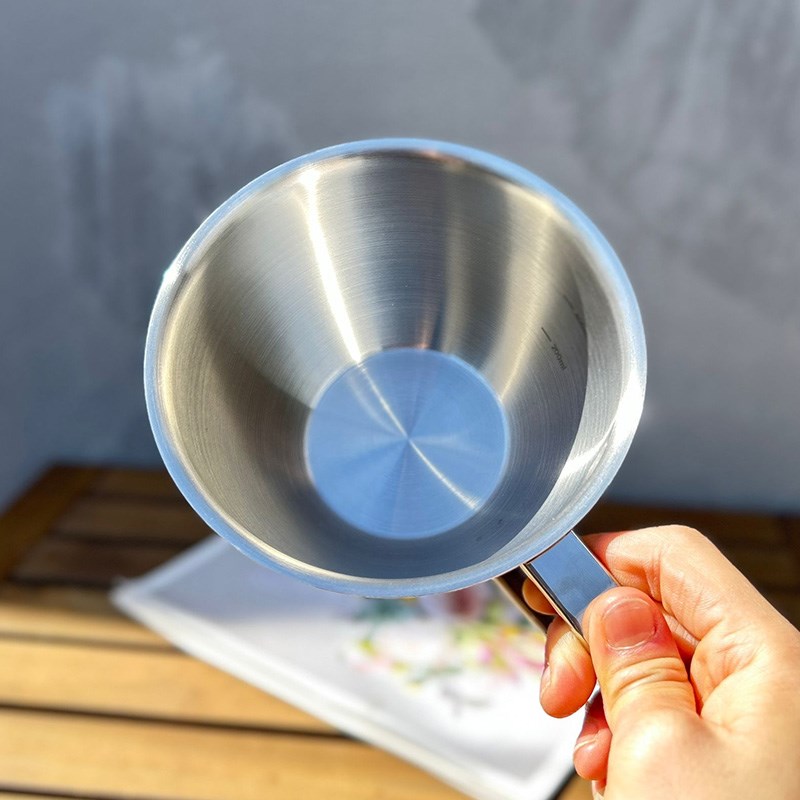 18/10不锈钢带l手柄多用碗大肚杯打蛋碗量杯早餐燕麦牛奶杯吃饭碗