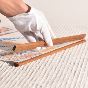 磁铁性吸附实木挂画夹挂画神器卷轴画芯L夹挂轴挂墙海报挂杆框架