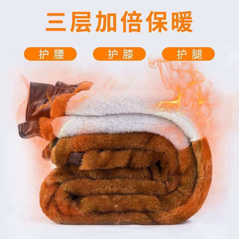 皮裤男士冬季加绒加厚摩托车骑行外卖防风防水保暖宽X松加肥大棉