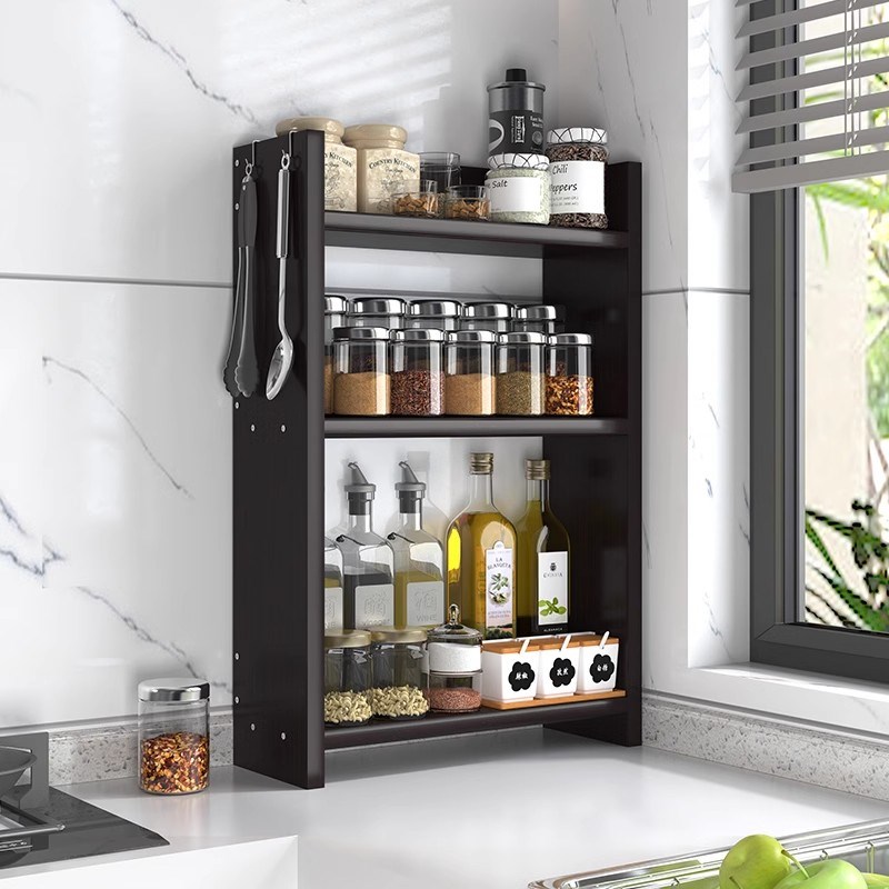 调料置物架家用桌面n多层调味品瓶罐多功能厨房台面杂物转角收纳