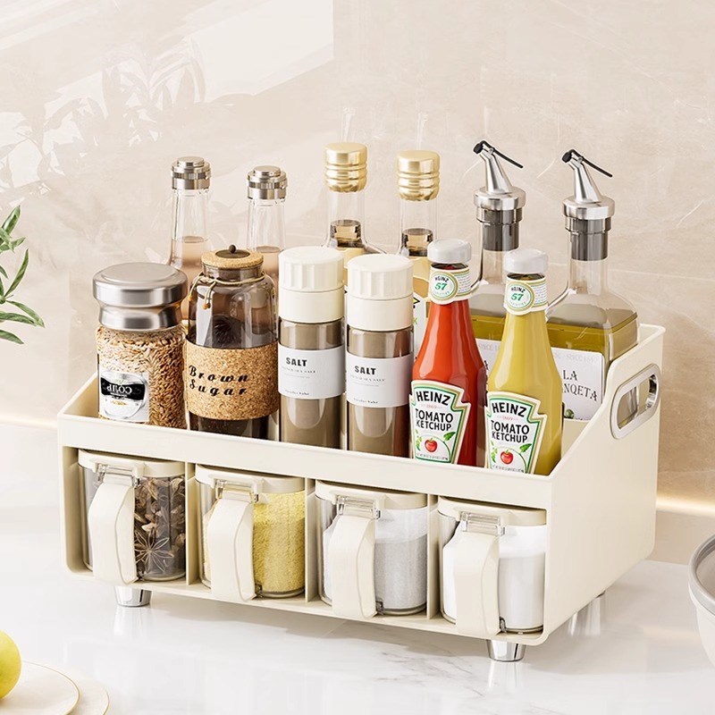 厨房置物架调料品多功能收纳架多层调味品L架子桌面收纳盒台面储