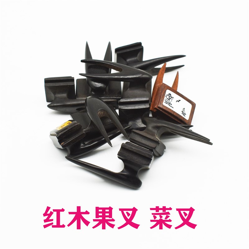 乌木鸟笼配件镶嵌水果叉画眉绣眼笼鹦鹉铁K丝笼紫光檀镶嵌菜叉一