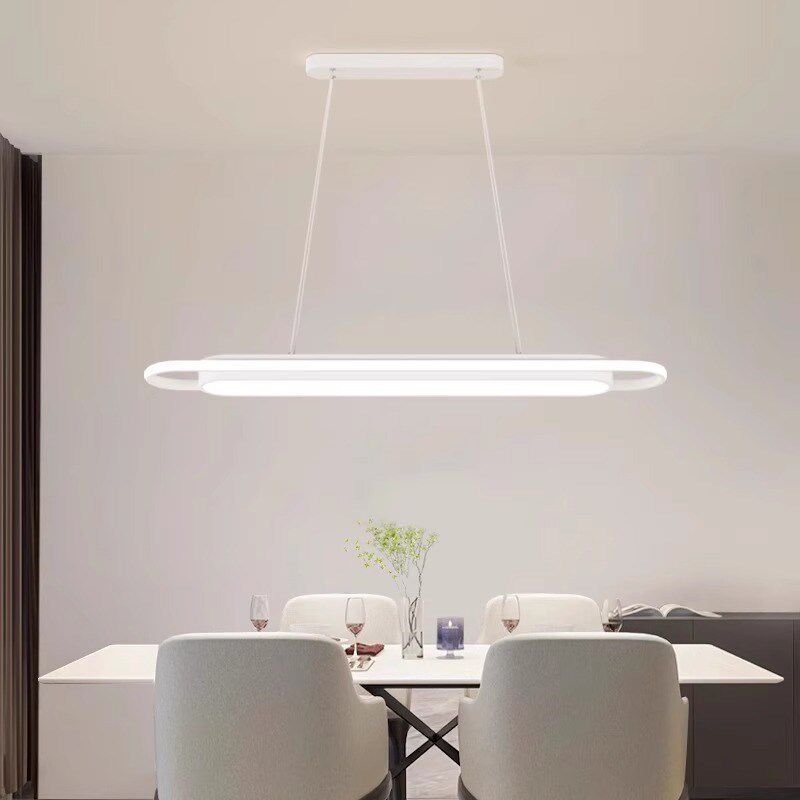 LED长条灯家j用餐厅吊灯餐桌灯具条形黑白色金色吧台前台创意灯饰