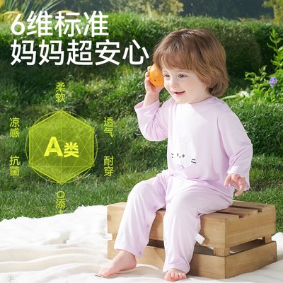 婴儿衣服春夏薄款男女童长袖连体衣家居服睡O袋宝宝睡衣爬服空调