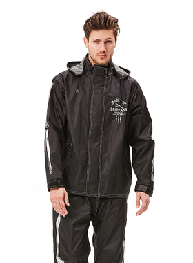 POLE个性骷髅摩托车套装w雨衣雨裤电动机车户外骑行雨披男女摩旅