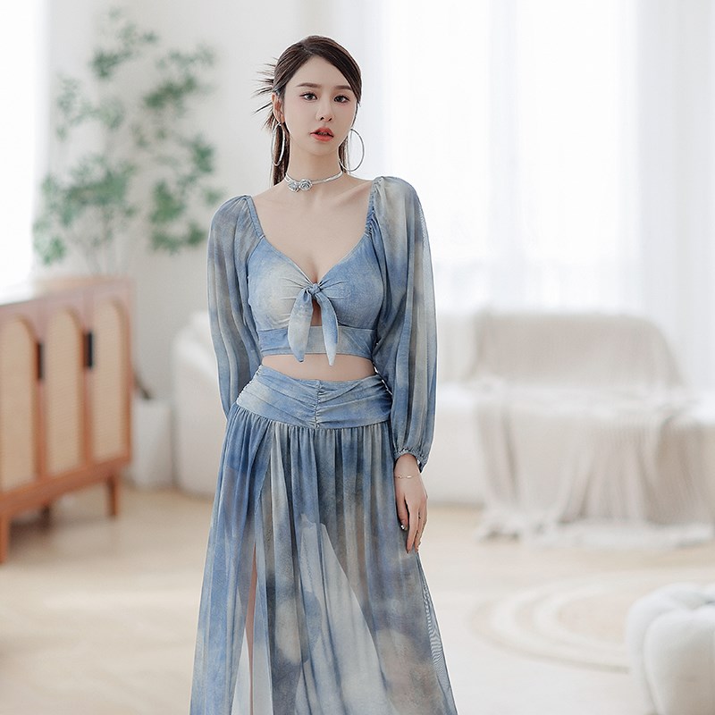 泳衣女款夏分体显瘦遮肚海边度假三A件套长袖长裙2024新款温泉泳