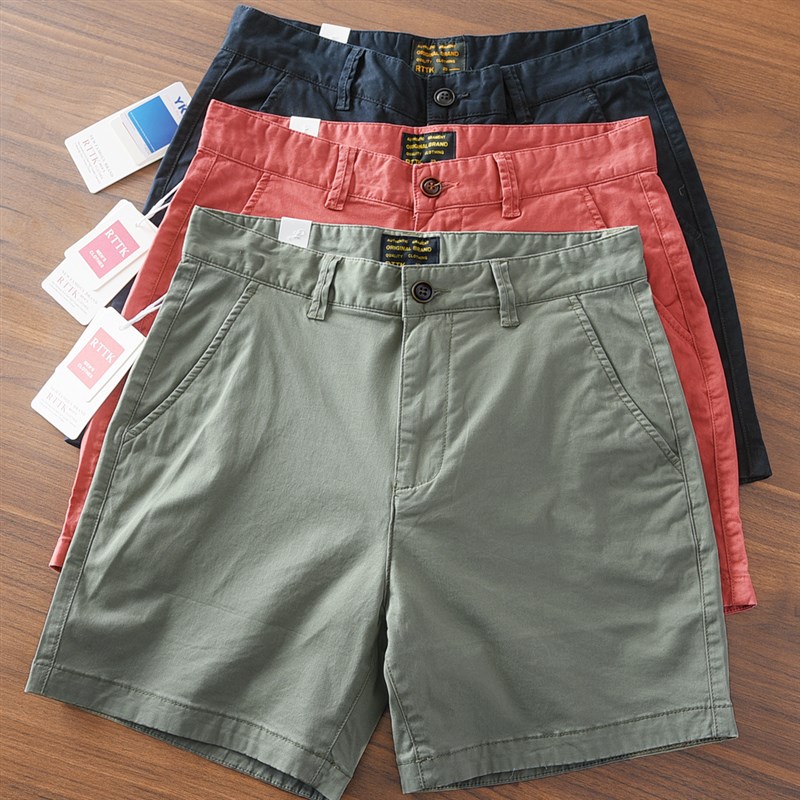 2025夏季水洗纯棉短裤男弹w力黑色白色三分3分四分4分短裤男爆款