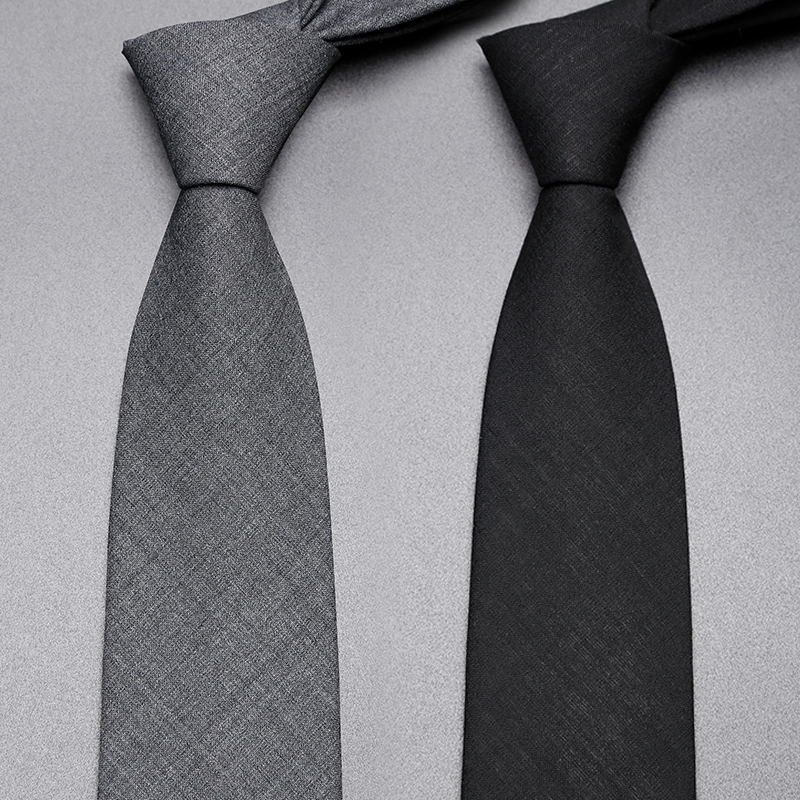 黑色羊毛领带男士正装免打结拉链式结婚高K端西装衬衫灰色学院风