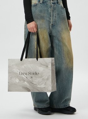 定制女装店手提袋k服装店纸袋子订制包装袋颜料设计加logo手提纸