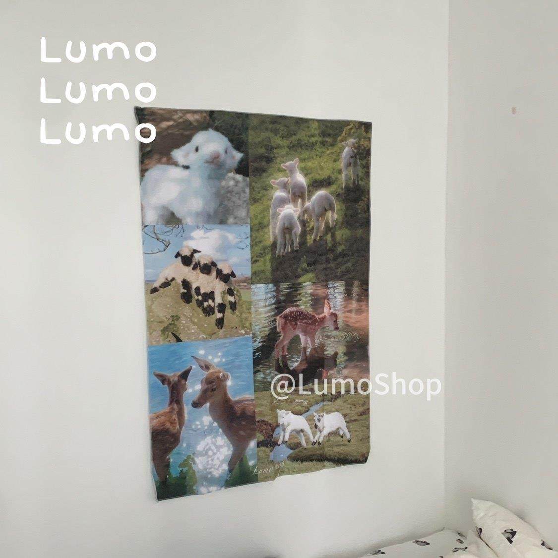 Lumo自制牧场小羊自然挂布背景布装饰门帘绒布氛围感卧室客厅,居家布艺,挂毯/壁毯,淘宝优惠券,粉丝福利购,淘宝优惠卷