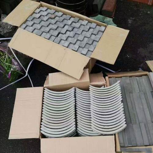仿古装饰立瓦小青瓦瓦片半圆瓦中式庭院拼花瓦片砖拼花瓦铺地立瓦
