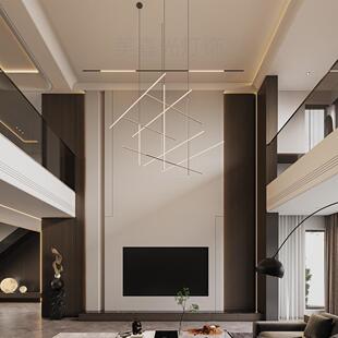 覆式楼公寓楼梯吊灯设计师网红饭厅餐桌灯别墅客厅展厅样板间吊灯