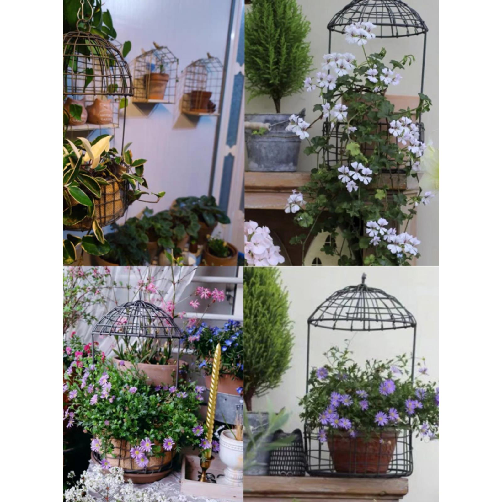 吊兰垂吊花盆吊挂悬挂吊篮花架挂架垂挂壁挂麻布篮子铁网格花盆