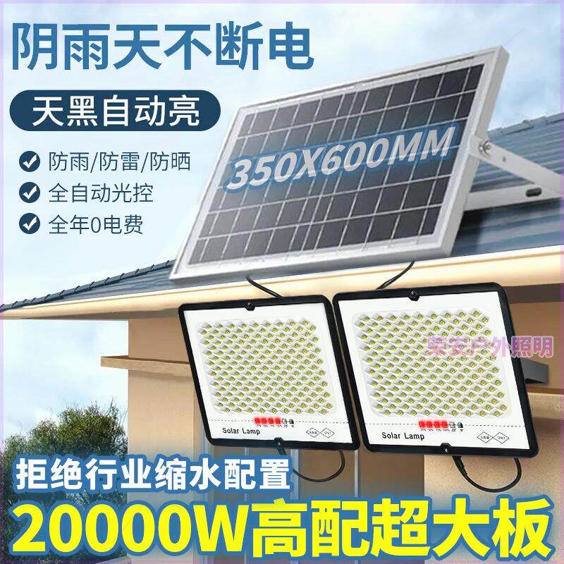 一拖二太阳能照明灯户外家用庭院灯农村超亮路灯感应灯天黑自动亮