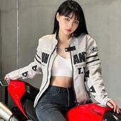 大汉摩托车骑行服装 男子和妇女网格透气哈雷覆古巡航休闲夹克防