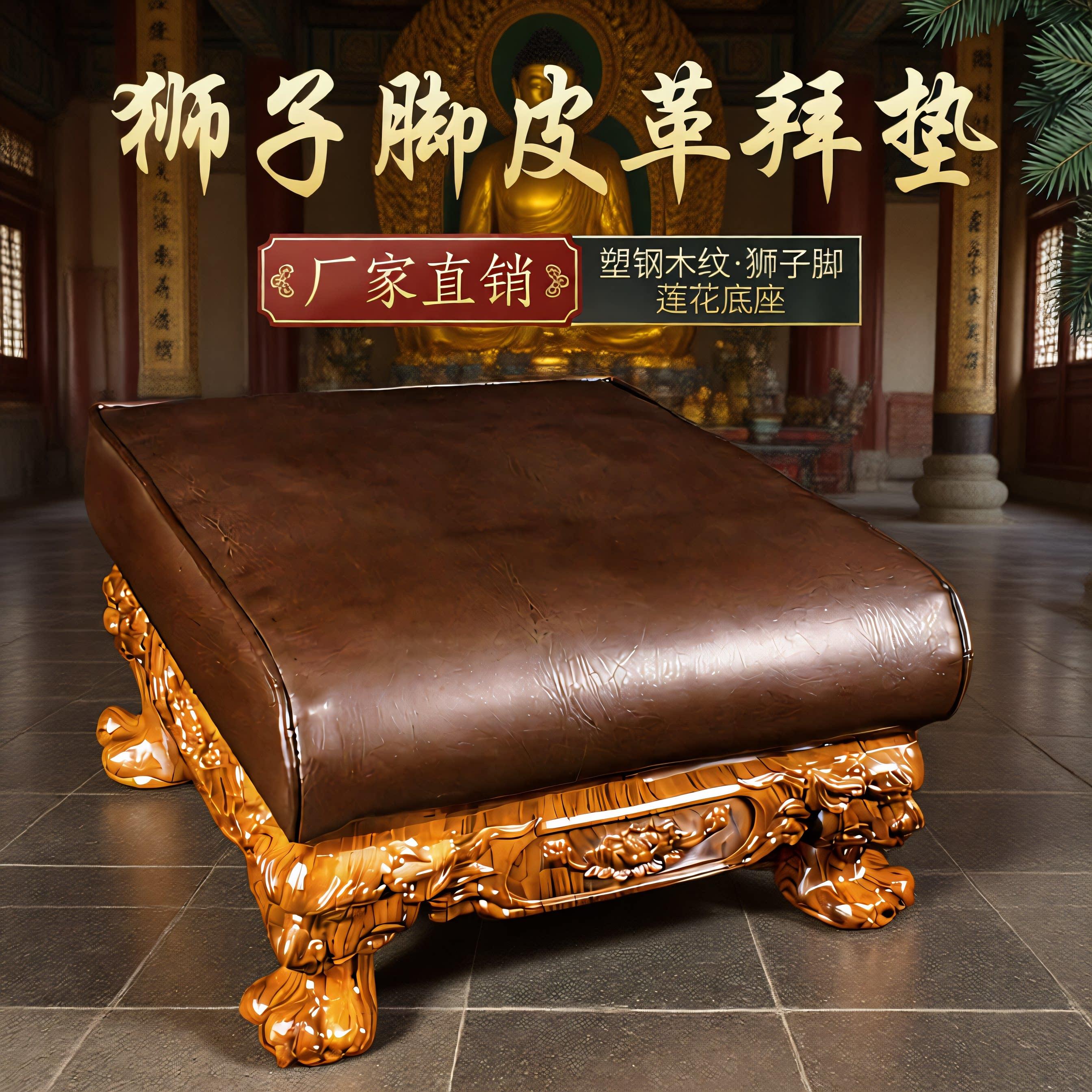 皮革拜凳跪拜垫寺庙跪垫拜佛垫跪拜垫厂家直销莲花拜垫绣花拜凳套