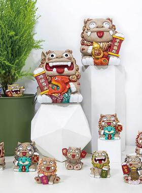 禧狮®纳福狮子摆件石敢当平安健康顺利良缘家居开店办公装饰桌摆