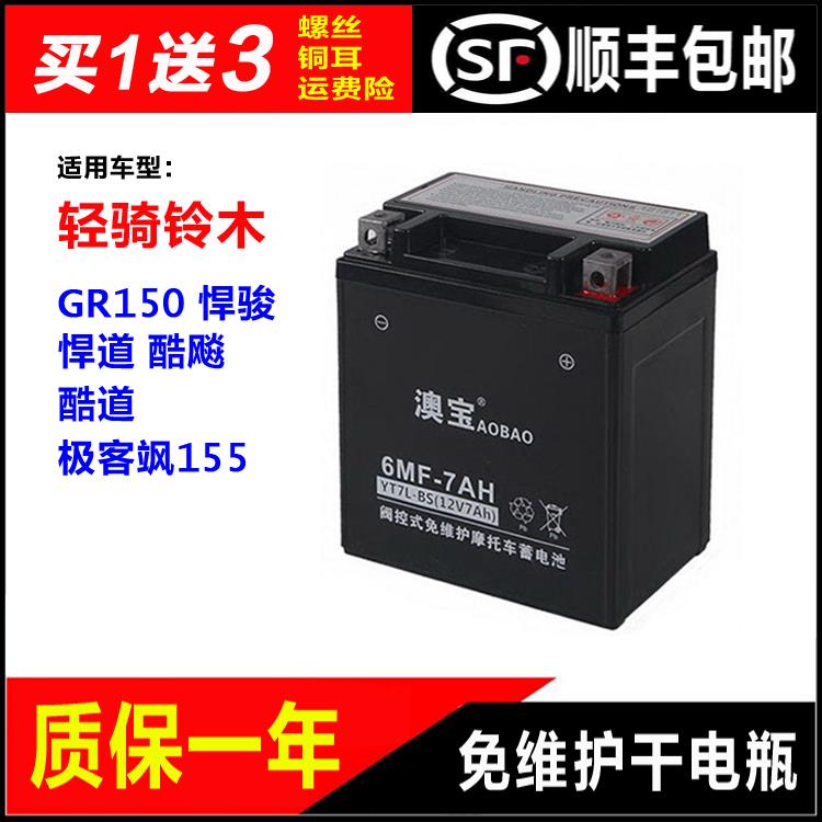 摩托车干电瓶轻骑铃木GR150悍骏 悍道 酷飚 酷道 极客飒155蓄电池