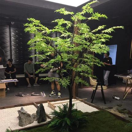 仿真青枫树绿枫树鸡爪槭大型绿色植物室内假树造景日式景观装饰