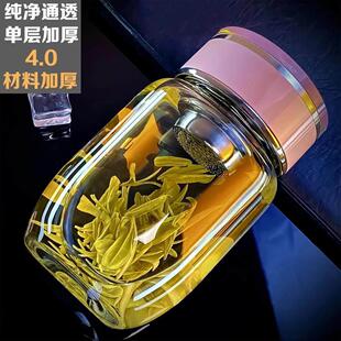 英国玻璃杯女士时尚加厚耐热单层带盖子新款高颜值泡茶杯大容量可