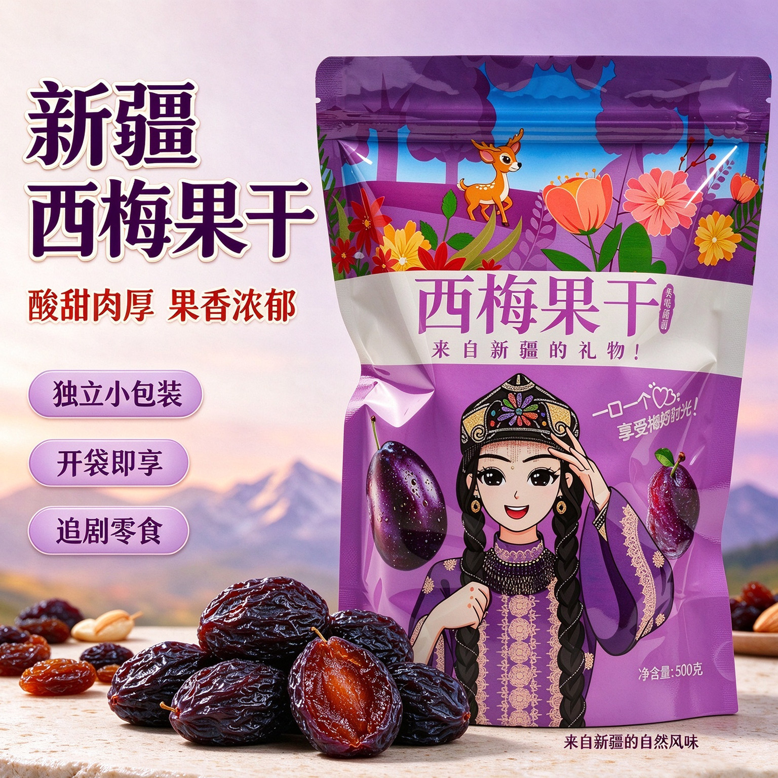新疆喀什西梅干自然晾晒大颗粒