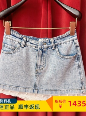 Le fame拉飞姆国内专柜代购 25秋蝴蝶结牛仔半裙FF25Q00NS259