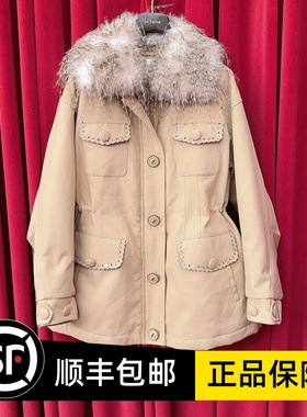 Le fame拉飞姆国内专柜代购 25 冬风衣式中长羽绒服 LF25D21DC190